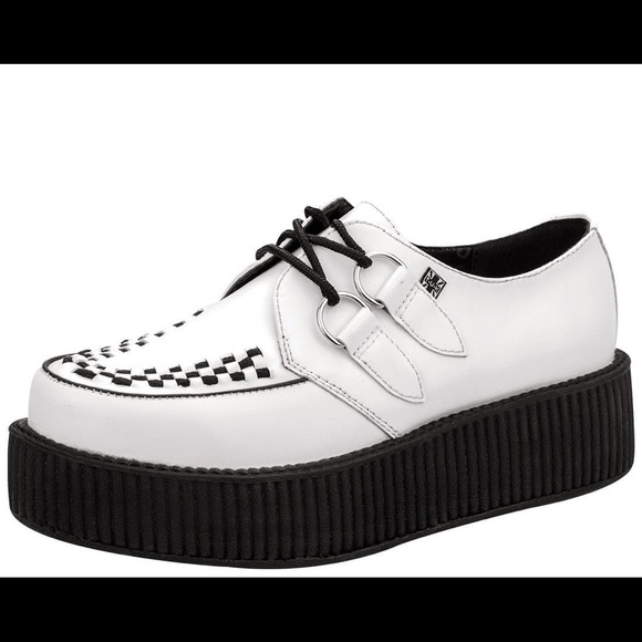 PLATFORM WHITE LEATHER CREEPERS - Picture 2 of 3